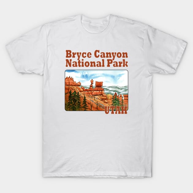 Bryce Canyon National Park, Utah Watercolor T-Shirt by MMcBuck